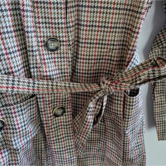 Cabi 3734 Sherlock Trench Coat Jacket Tan Multi Houndstooth Check Belt M Medium - Picture 10 of 12